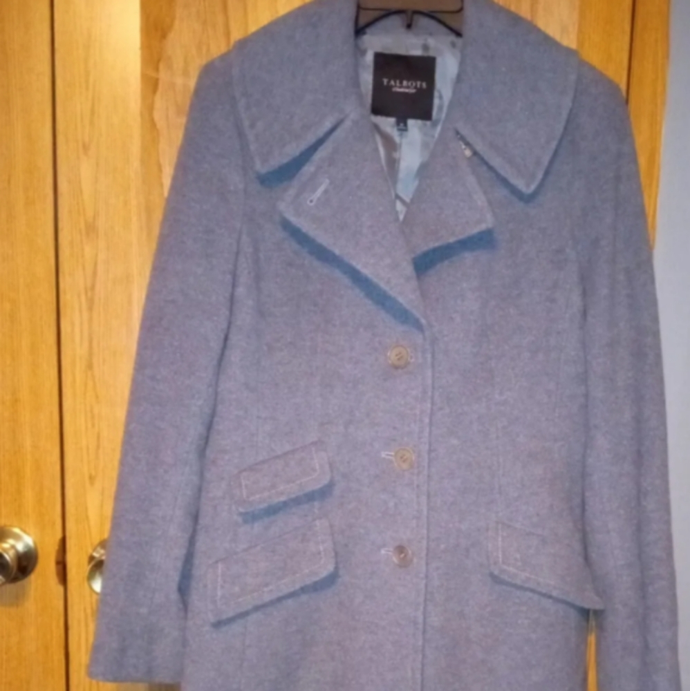 Never Worn Talbot's Collection Wool Blend Long Trench Dress Coat Size 10